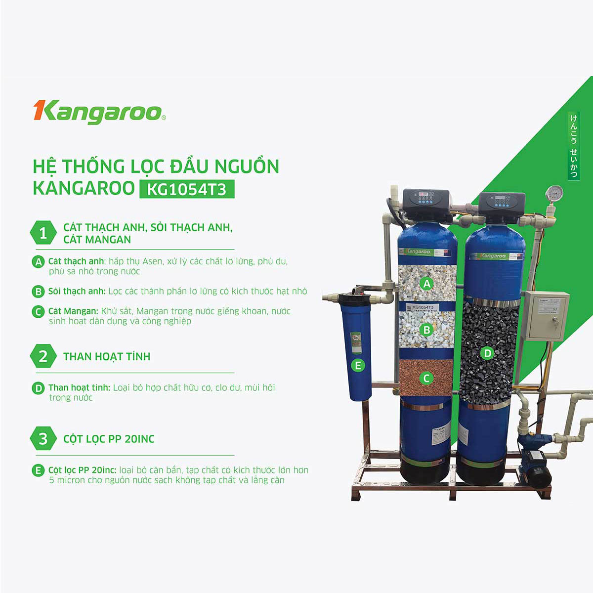 Hệ thống lọc nước đầu nguồn Kangaroo KG1054T3