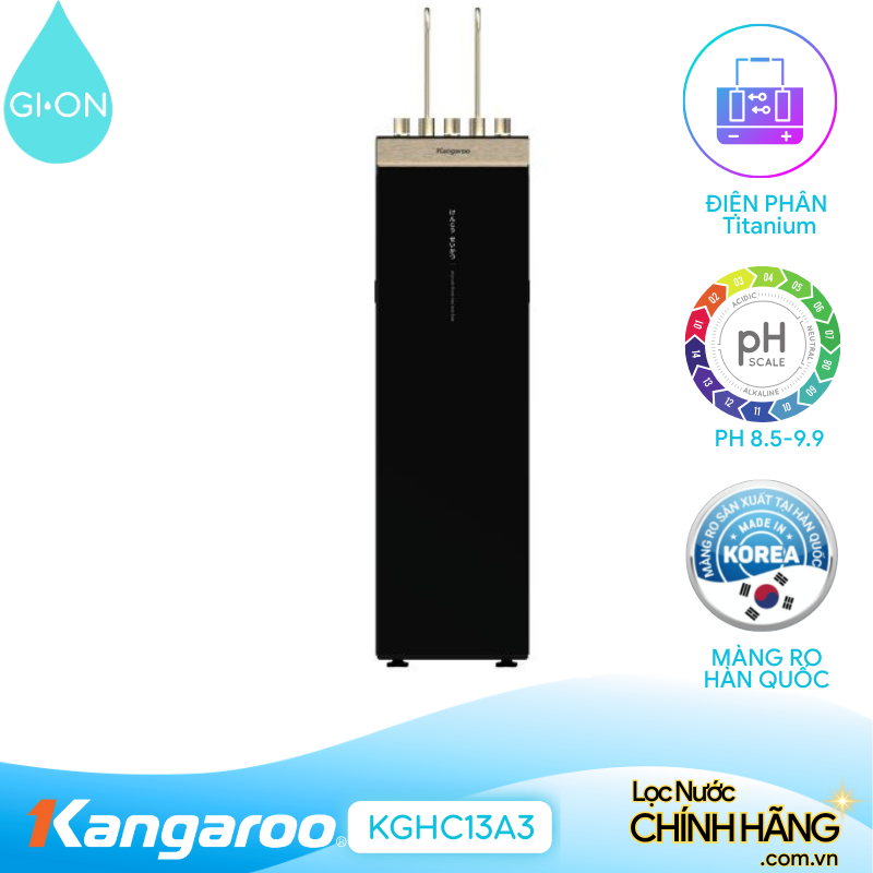 Máy lọc nước Kangaroo Sumire Hydrogen ion kiềm nóng lạnh KGHC13A3