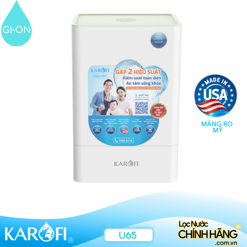 Máy lọc nước RO Karofi KAQ-U65