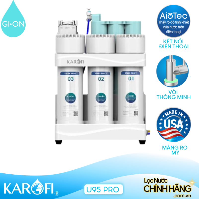 Máy lọc nước RO Karofi KAQ-U95 Pro