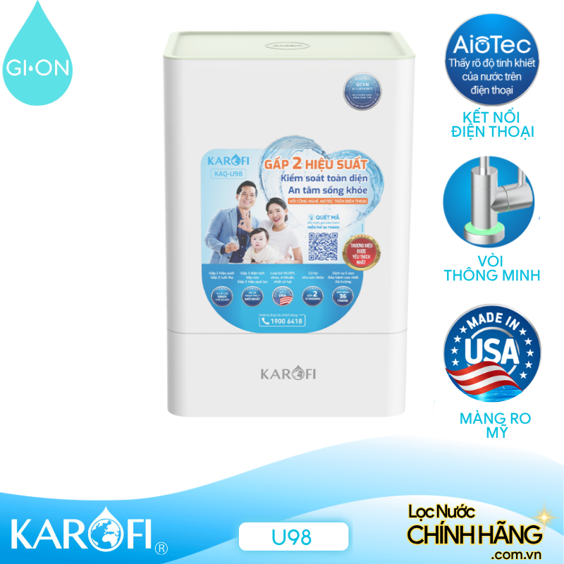Máy lọc nước Karofi KAQ-U98