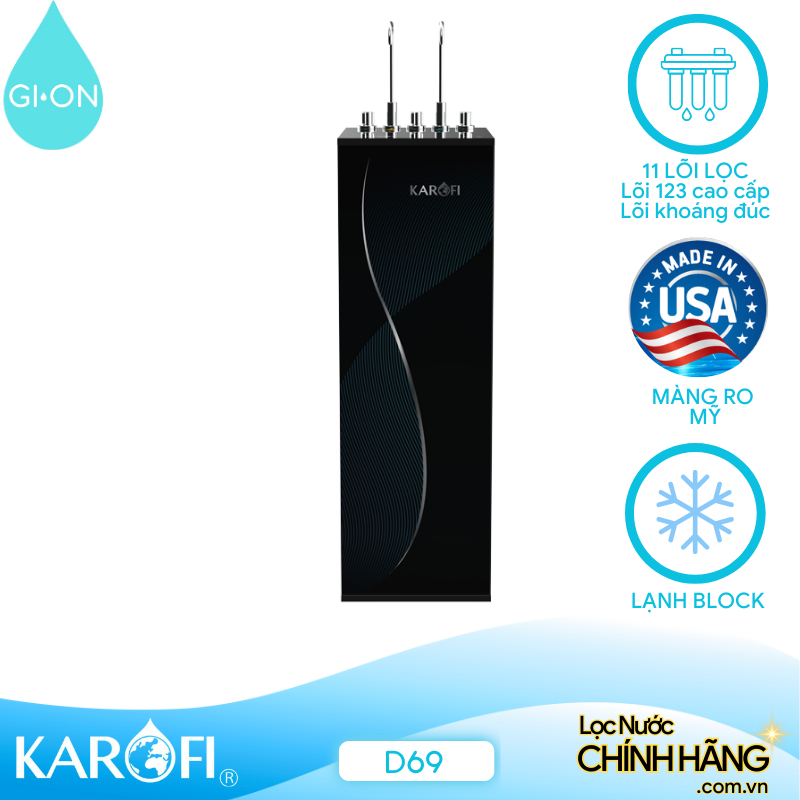 Máy lọc nước nóng lạnh Karofi KAD-D69