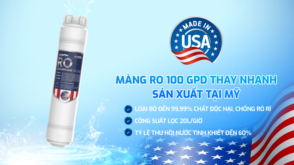 Karofi với Màng RO Mỹ cao cấp