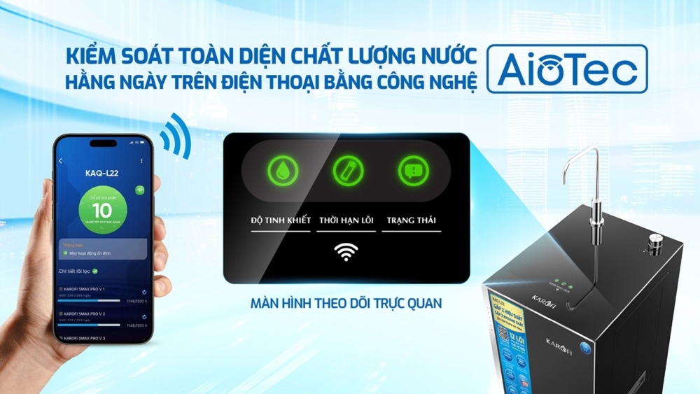 Karofi KAQ L22 Theo dõi giám sát chất lượng nước qua điện thoại 