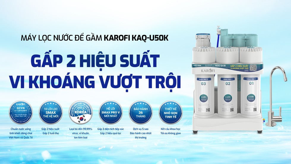 Karofi KAQ-U50K nhỏ gọn, giàu khoáng chất