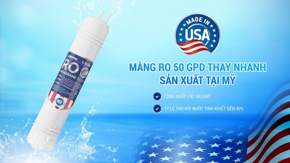Máy lọc nước Karofi ERO 80 Pro với màng RO Mỹ 
