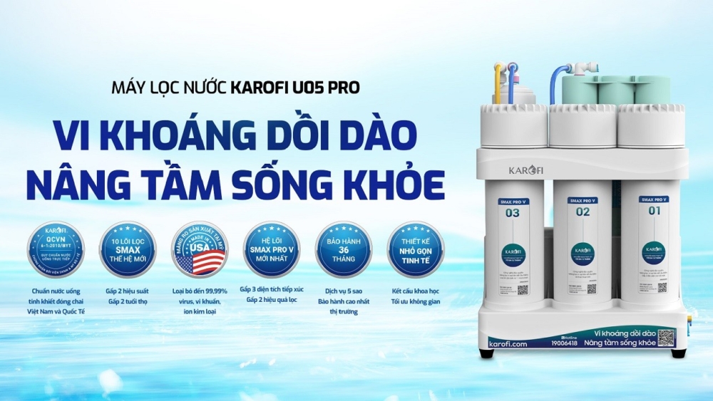 Máy lọc nước Karofi KAQ-U05 Pro Vi khoáng dồi dào