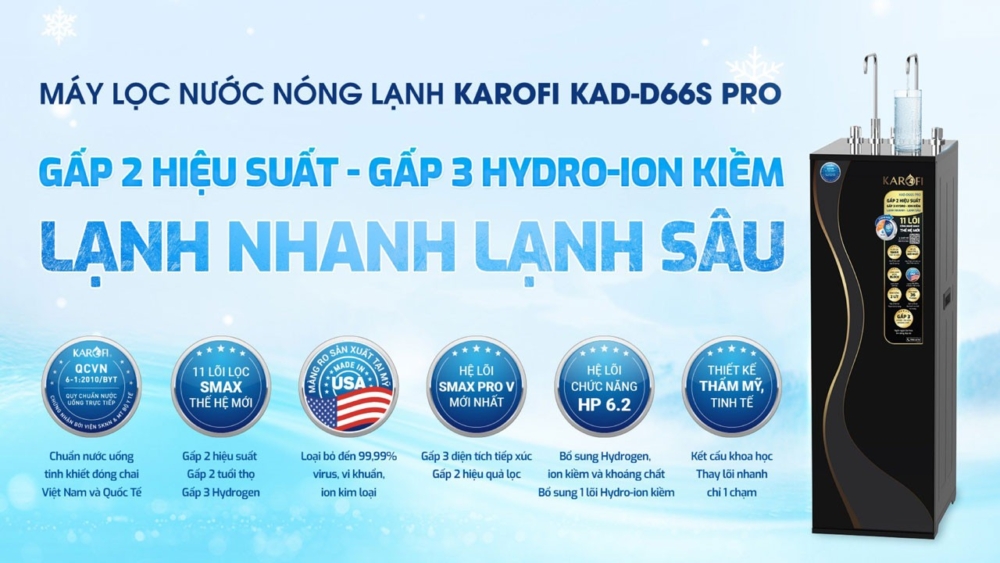 Máy lọc nước nóng lạnh Karofi D66S Pro
