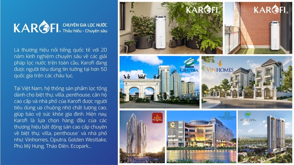 Lọc tổng Karofi tại các công trình nổi tiếng