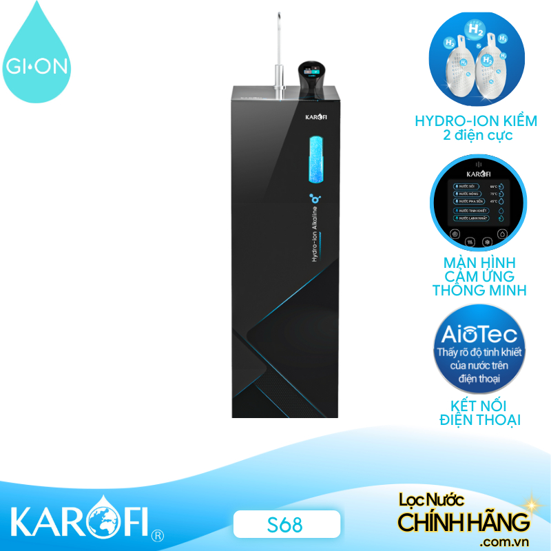 Máy lọc nước Hydro-ion kiềm Karofi KAE-S68
