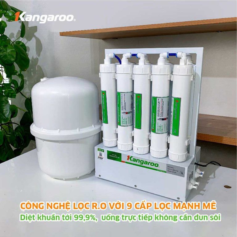 Máy lọc nước Kangaroo Hydrogen để gầm KGHP66 với 9 lõi lọc cao cấp 