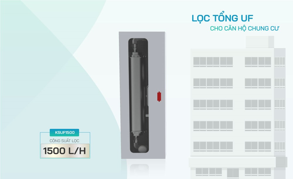 Máy lọc nước cho chung cư công suất 1500L/h – KSUF1500