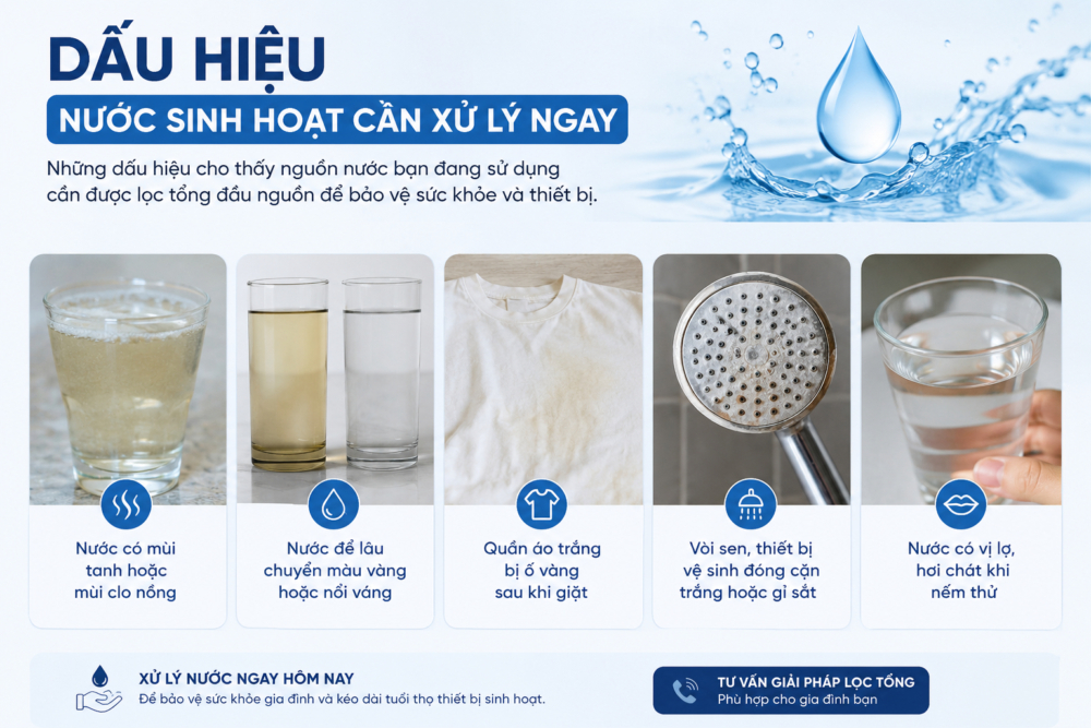 Dấu hiệu nước sinh hoạt cần xử lý ngay