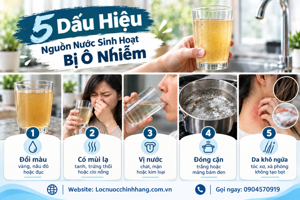 5 Dấu Hiệu Nguồn Nước Sinh Hoạt Bị Ô Nhiễm