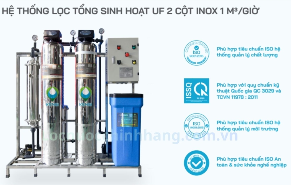 Lọc tổng kensi 2 cột inox