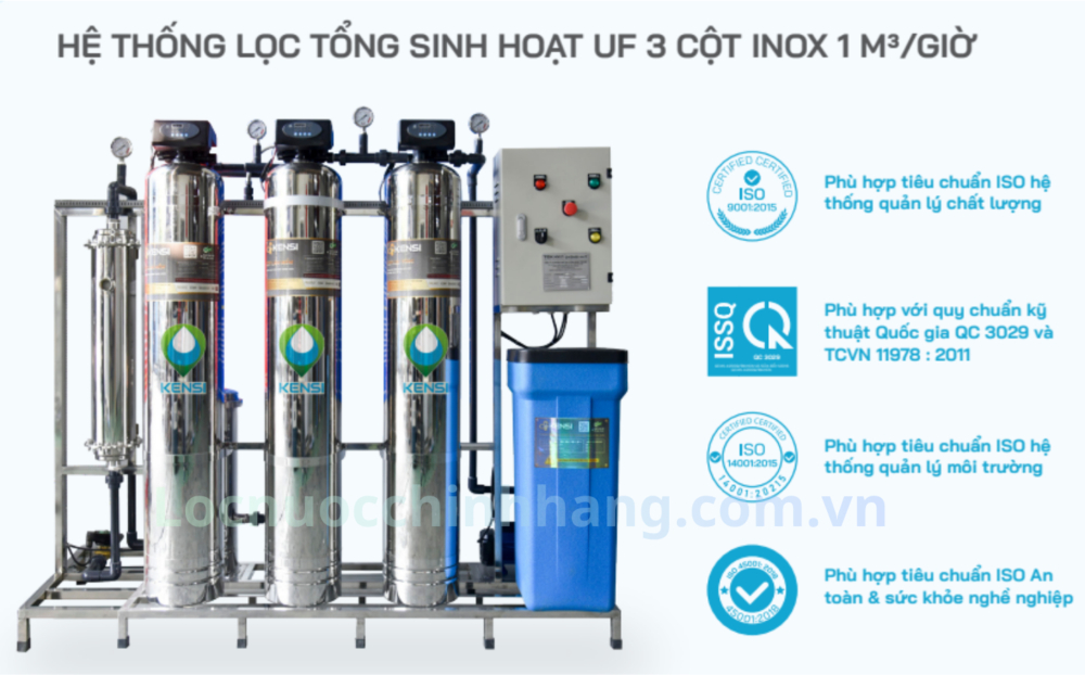 Model 3 cột inox KS/UF/1000/AT/3I
